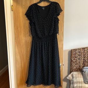 Women’s black and white polka dot dress